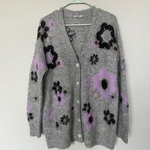 Miu Miu Gray and Purple Cardigan